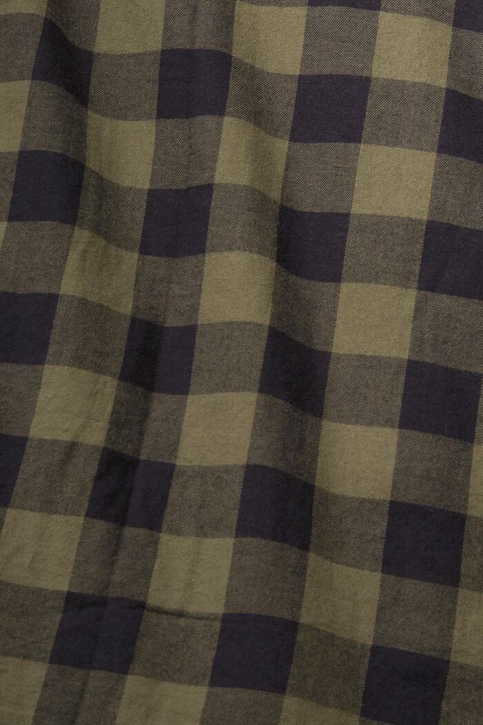 Flanellhemd mit Vichy-Karo, nachhaltige Baumwolle, KHAKI GREEN, detail image number 1