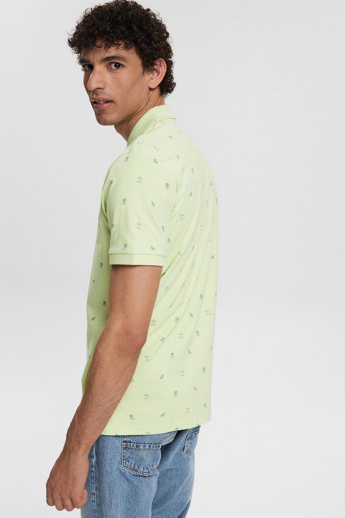 Jersey-Poloshirt mit Print, LIGHT GREEN, detail image number 3