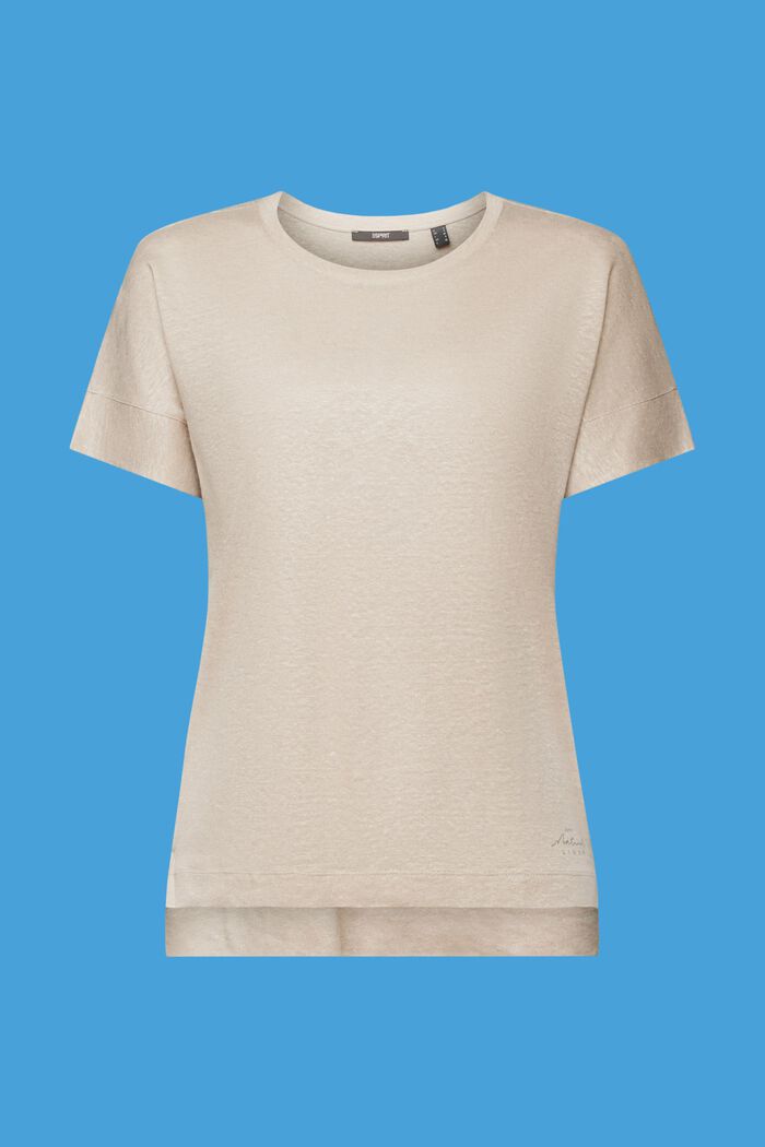 Leinen-T-Shirt, LIGHT TAUPE, detail image number 6