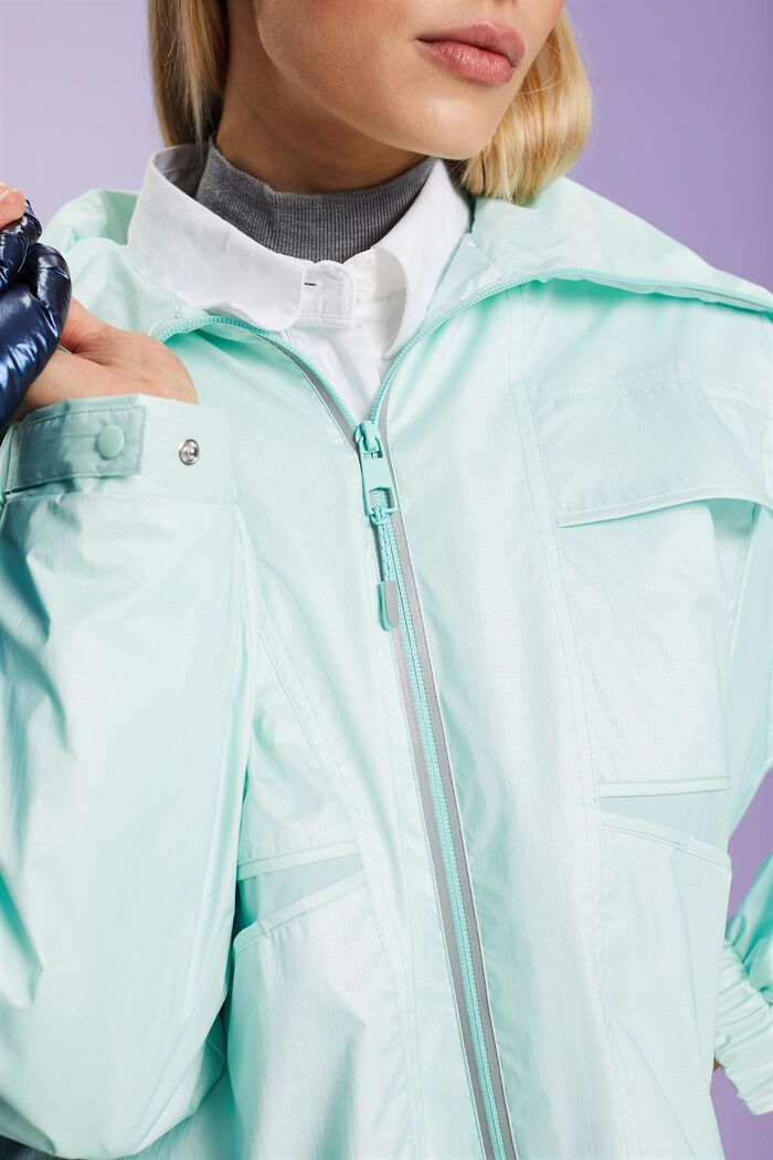 Wasserabweisende Jacke mit Stehkragen, LIGHT AQUA GREEN, detail image number 3
