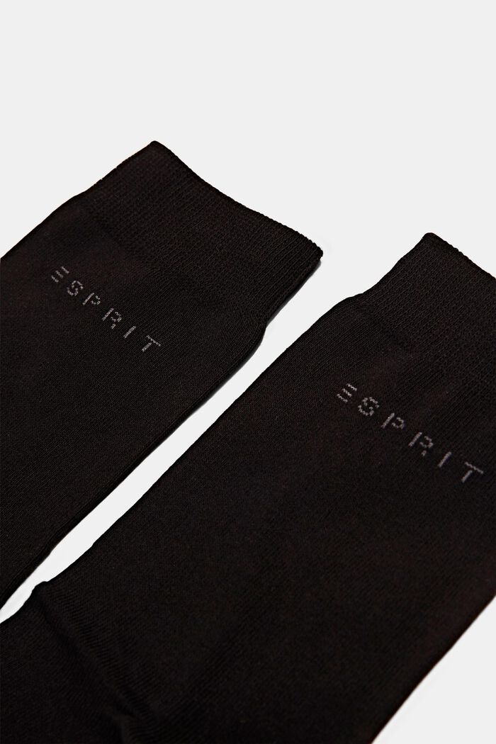 5er-Pack unifarbene Socken, Bio-Baumwolle, BLACK, detail image number 2