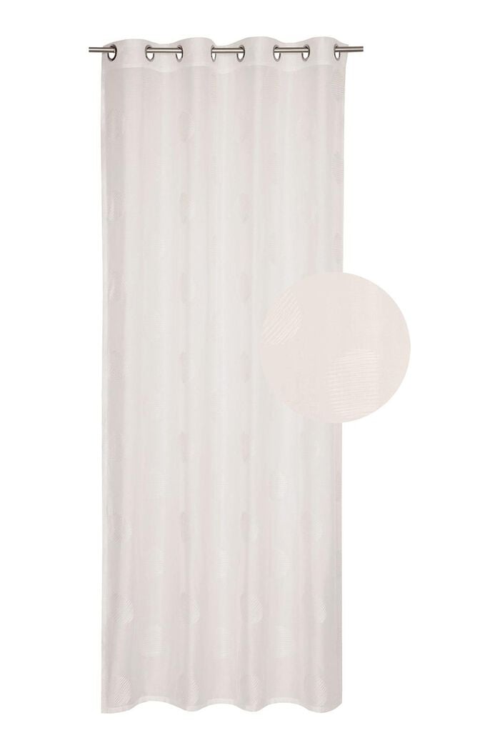 Transparenter Ösen-Vorhang mit Stickerei, WHITE, detail image number 1