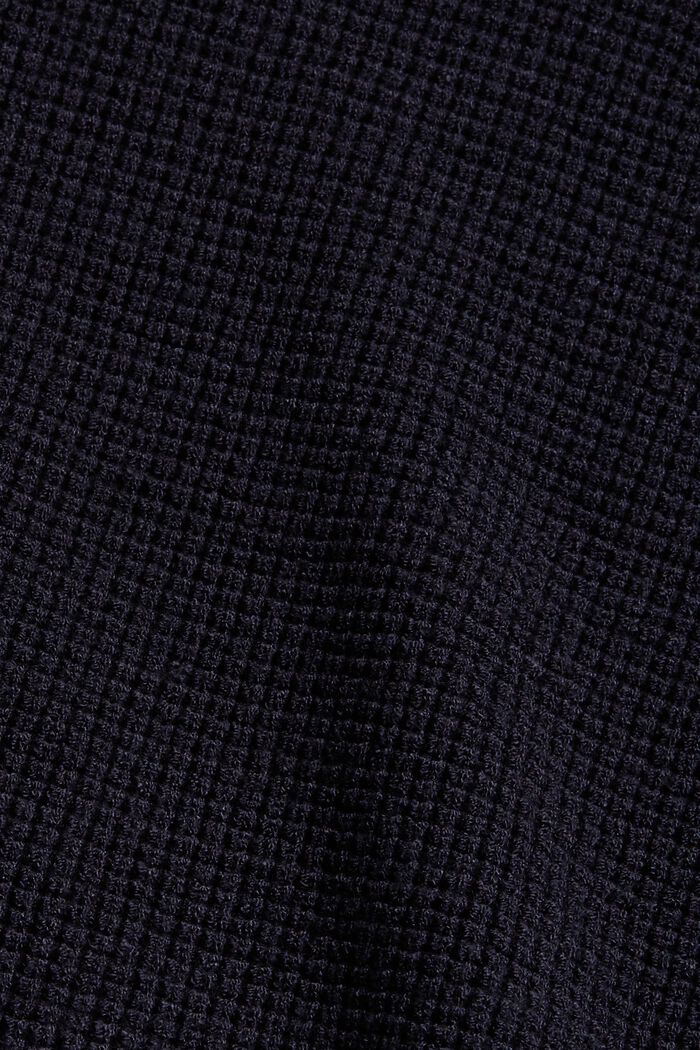 Strukturierter Pullover mit V-Ausschnitt, NAVY, detail image number 4