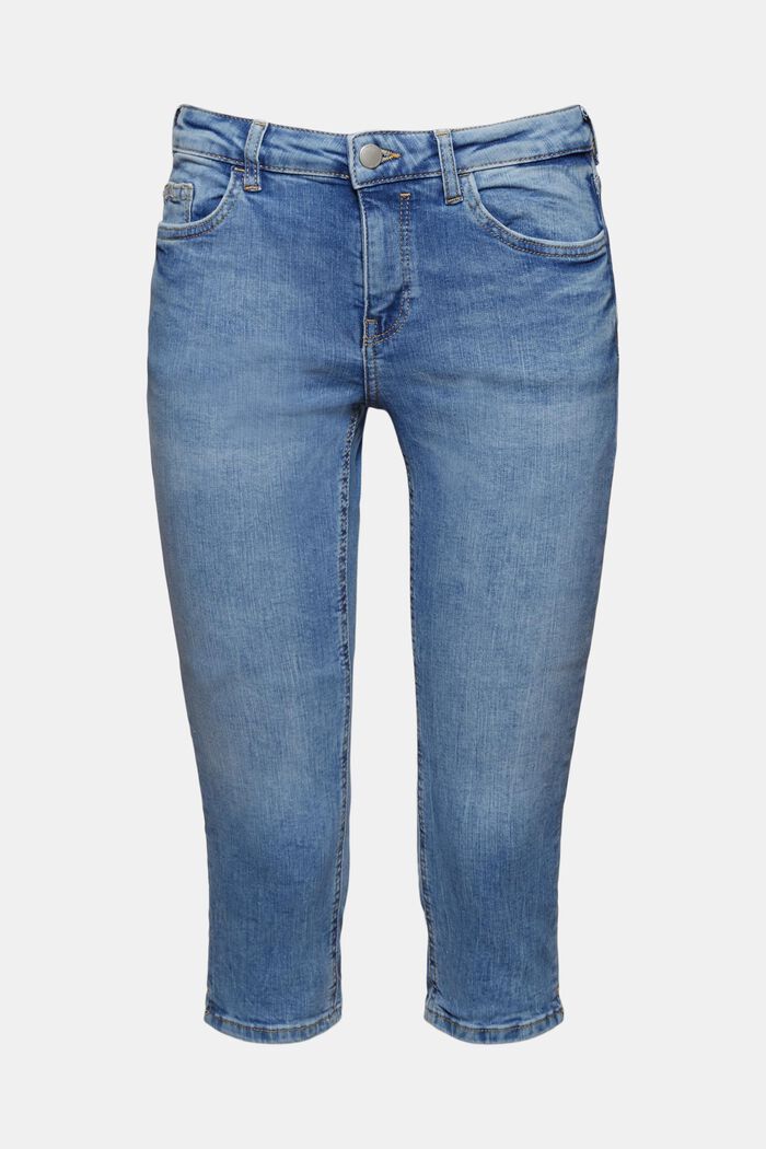 Capri-Jeans aus Organic Cotton, BLUE LIGHT WASHED, detail image number 0