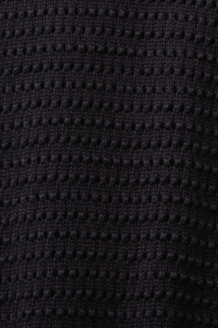 Kurzärmeliger Mesh-Pullover, BLACK, detail image number 5