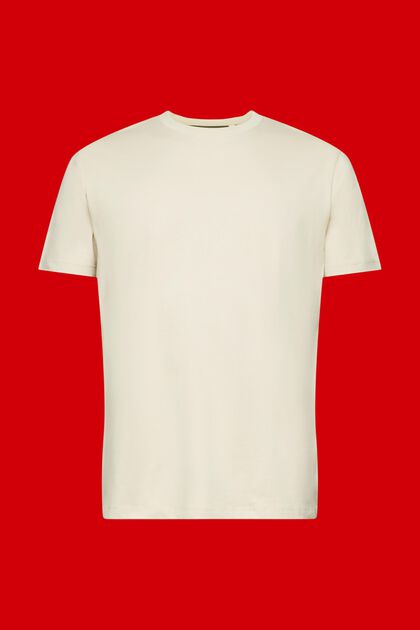 Zweifarbiges T-Shirt aus Baumwolle, LIGHT TAUPE, overview