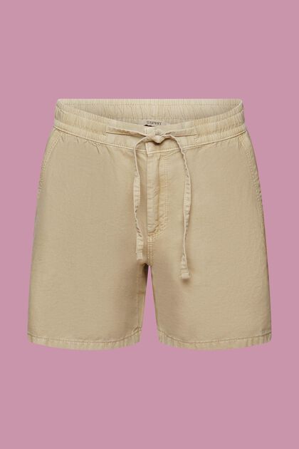 Twill-Shorts mit gesmokter Taille