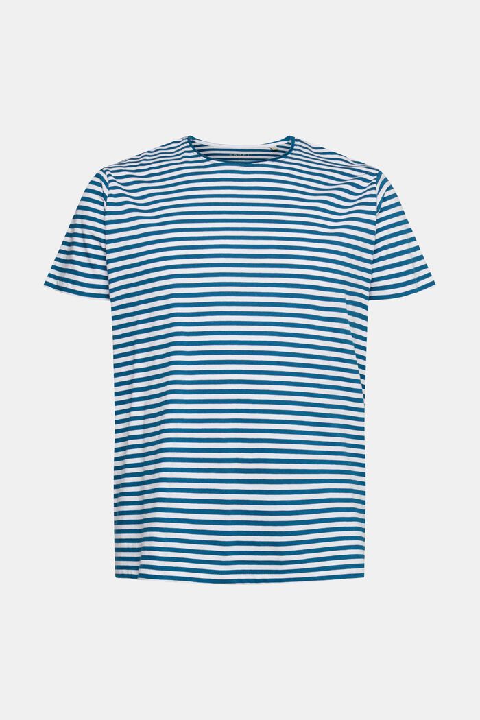 Jersey-T-Shirt mit Streifenmuster, PETROL BLUE, detail image number 6