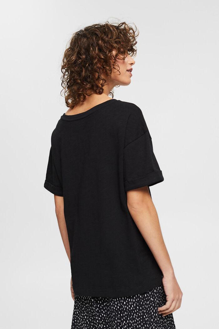 T-Shirt aus 100% Baumwolle, BLACK, detail image number 3