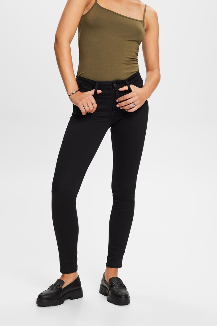 Skinny Jeans mit mittlerer Bundhöhe, BLACK RINSE, detail image number 0