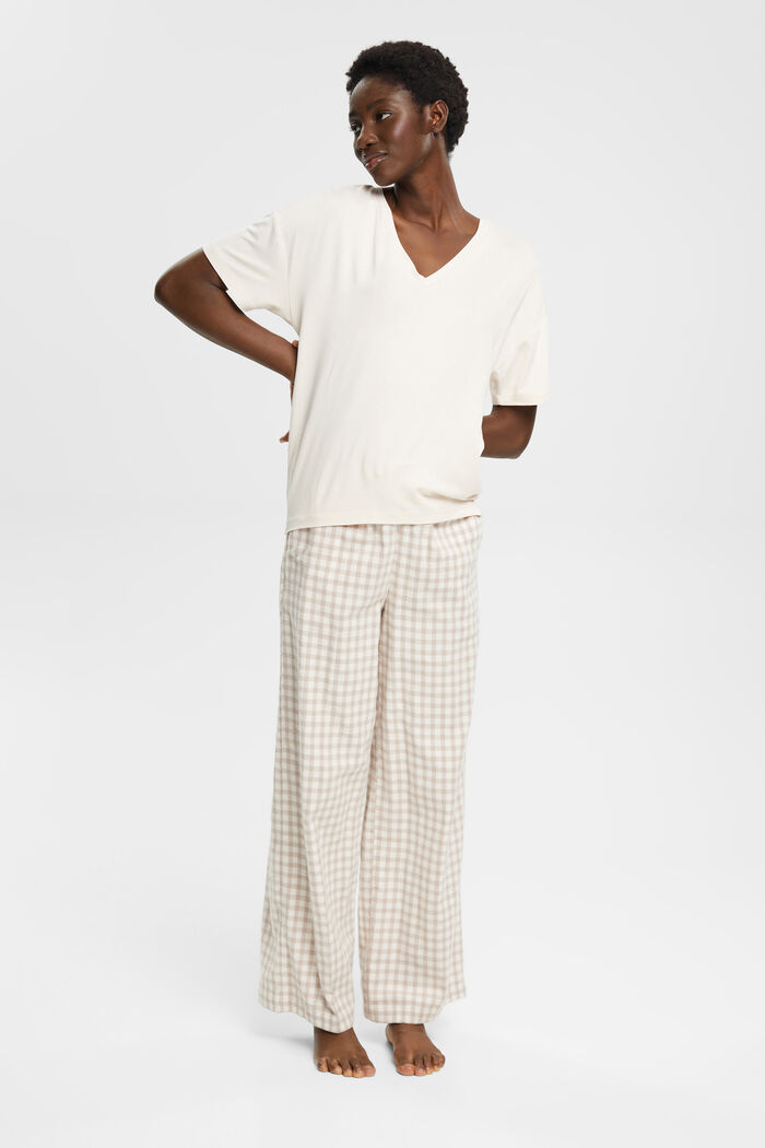 Pyjamaoberteil mit V-Ausschnitt aus LENZING™- und ECOVERO™-Viskose, ICE, detail image number 1