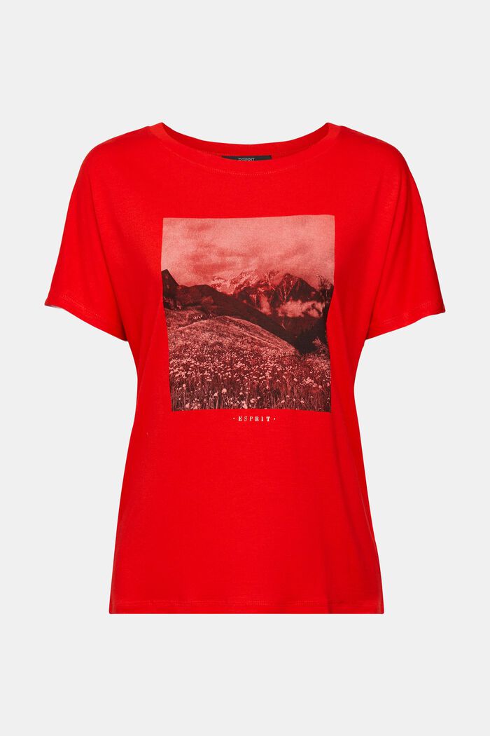 Print-T-Shirt, LENZING™ ECOVERO™, RED, overview