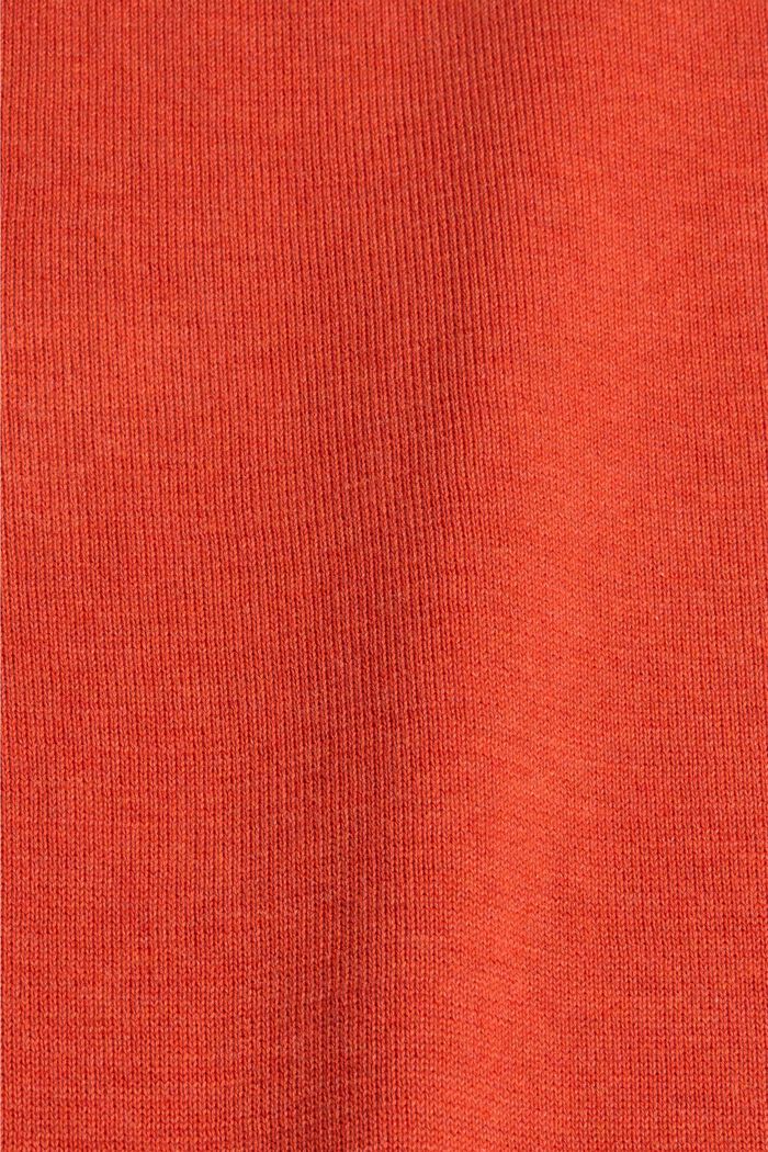 Rundhals-Pullover aus Pima-Baumwolle, ORANGE, detail image number 4