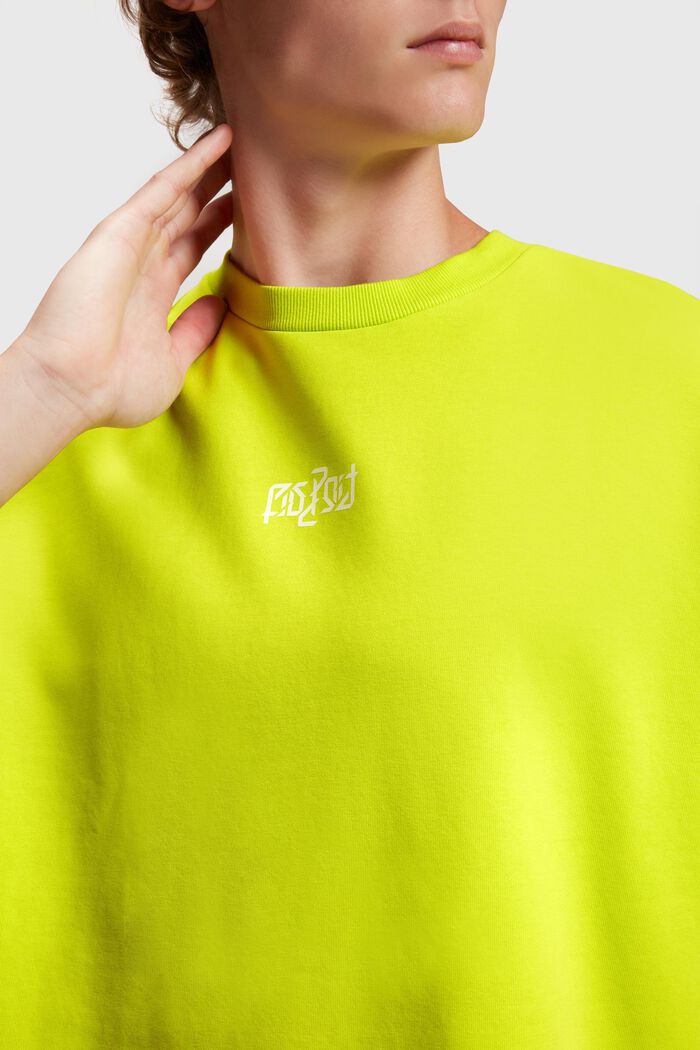 Relaxed Fit Sweatshirt mit neonfarbigem Print, LIME YELLOW, detail image number 2