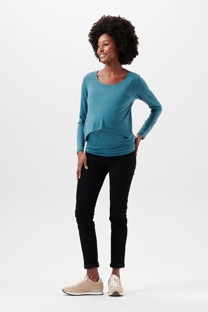 Longsleeve in Layer-Look, BLUE CORAL, overview