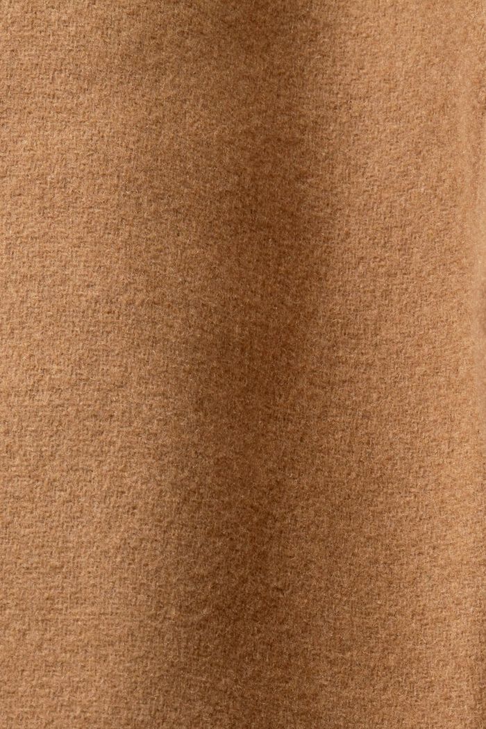 Mantel mit abnehmbarer Kapuze aus Wollmix, CAMEL, detail image number 4