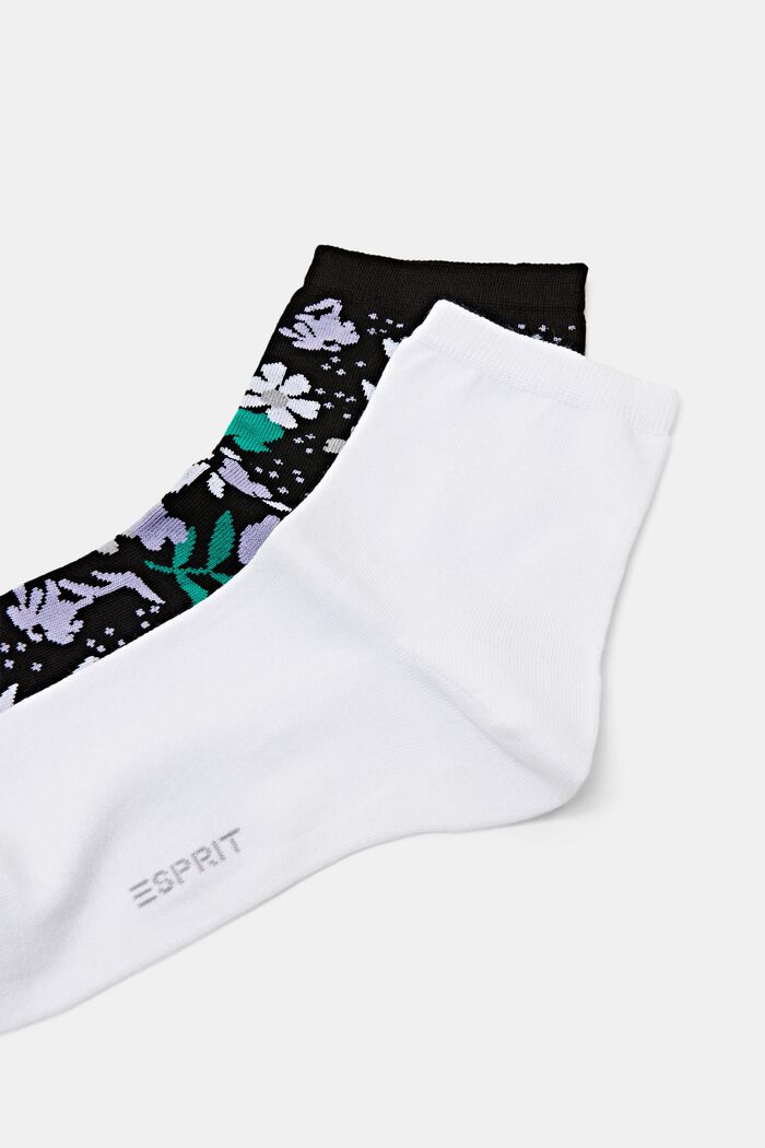 Bedruckte halbhohe Socken, BLACK/WHITE, detail image number 2