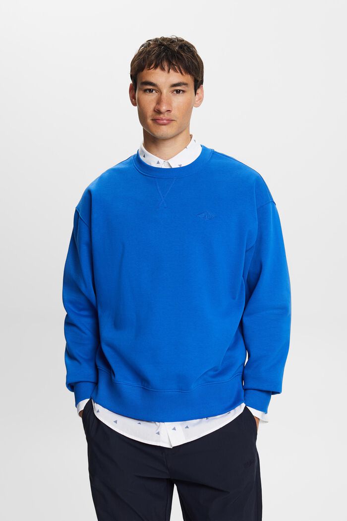 Sweatshirt mit Logostickerei, BRIGHT BLUE, detail image number 0