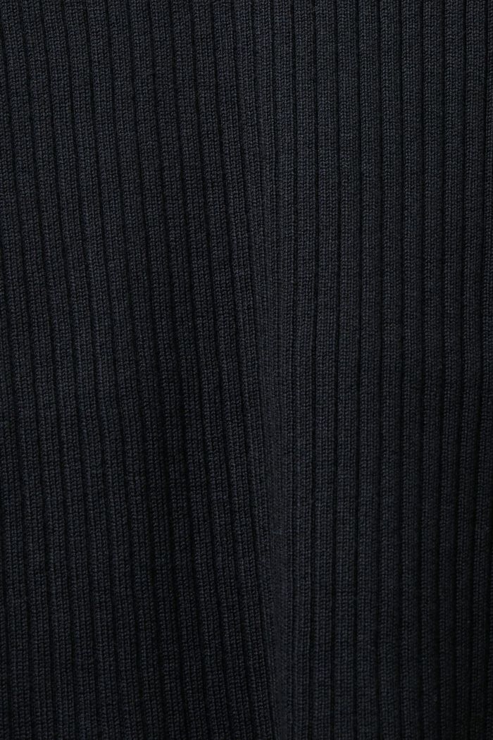 Longsleeve mit Rollkragen aus geripptem Jersey, BLACK, detail image number 5