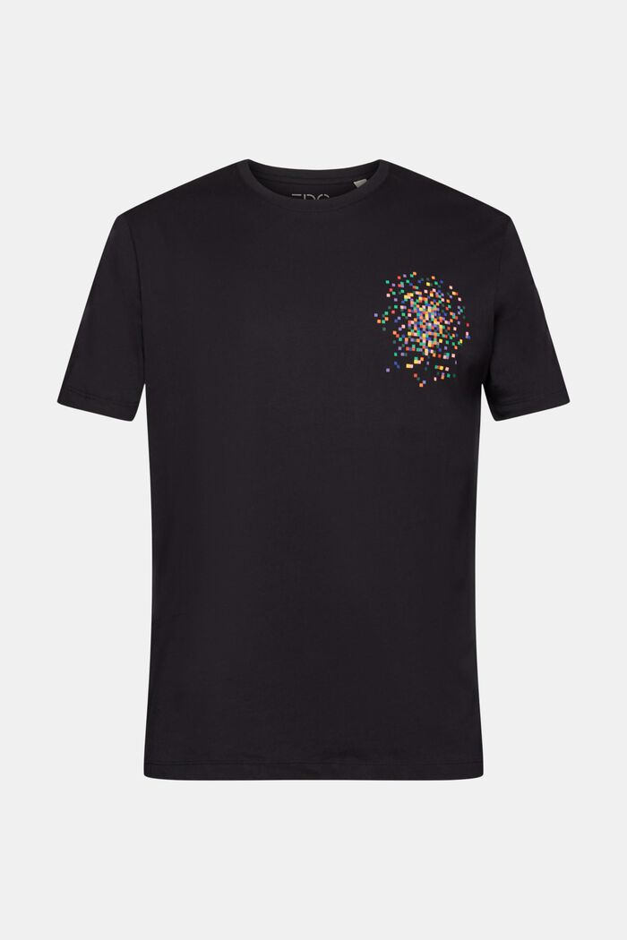 T-Shirt mit Print auf Brusthöhe, BLACK, detail image number 6