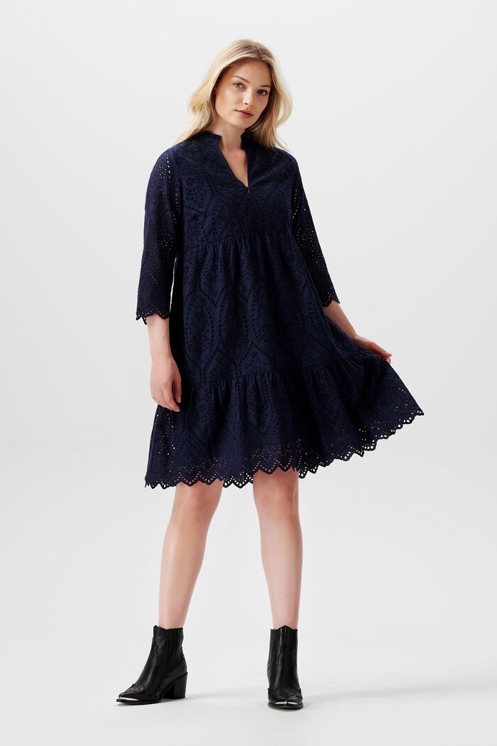 Kleid mit Lochstickerei und Stillfunktion, NIGHT SKY BLUE, detail image number 1