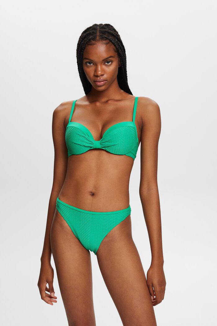 Recycelt: Strukturierte Bikinihose, GREEN, detail image number 0