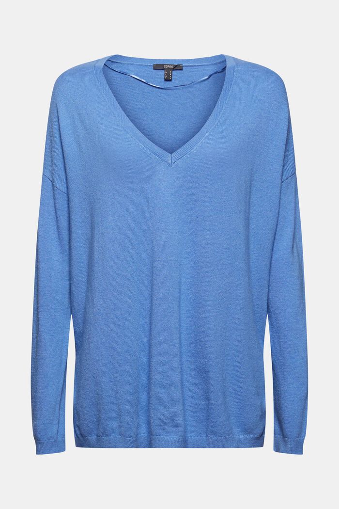 Oversize-Pullover mit Kaschmir-Woll-Blend, BRIGHT BLUE, detail image number 7