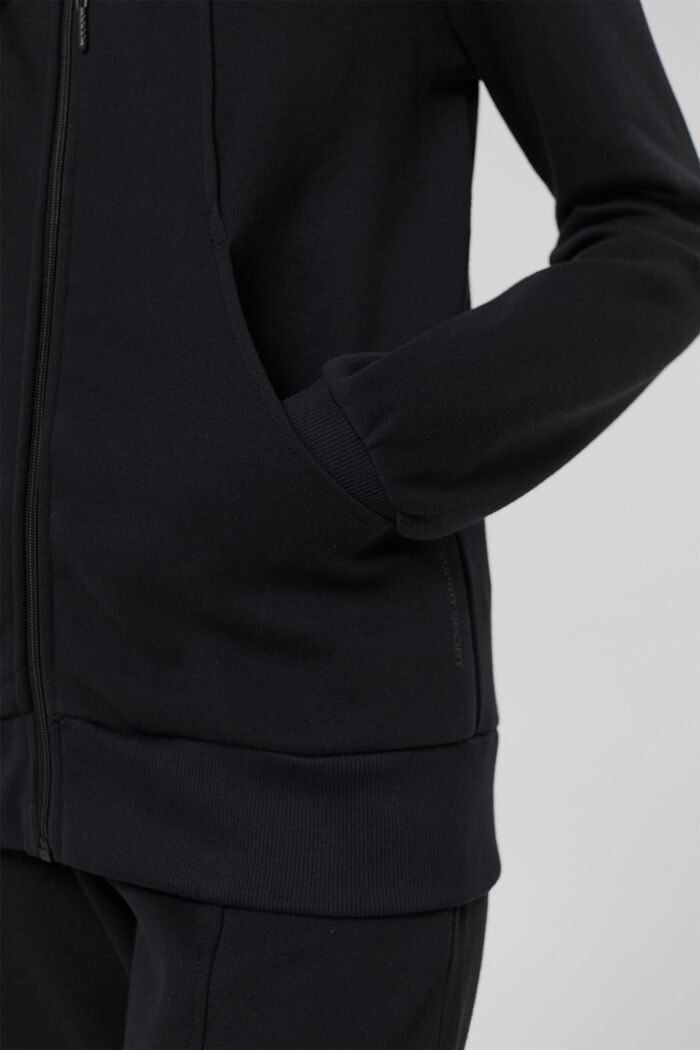 Sweatshirt mit Reißverschluss, Baumwollmix, BLACK, detail image number 2