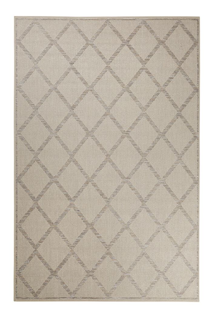 Outdoor-Teppich mit Rauten-Muster, BEIGE / SILVER, detail image number 0