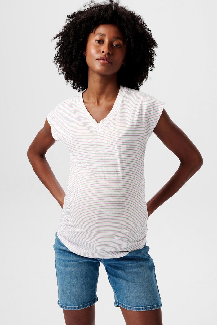 MATERNITY T-Shirt im Streifenlook, BRIGHT WHITE, detail image number 0