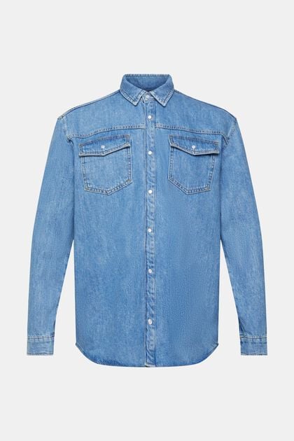 Denim-Hemd im Relaxed Fit, BLUE MEDIUM WASHED, overview