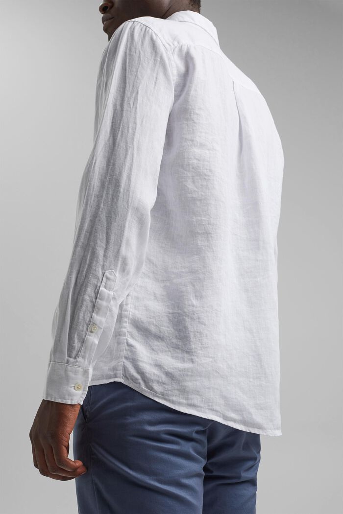 Button-Down-Hemd aus 100% Leinen, WHITE, detail image number 5