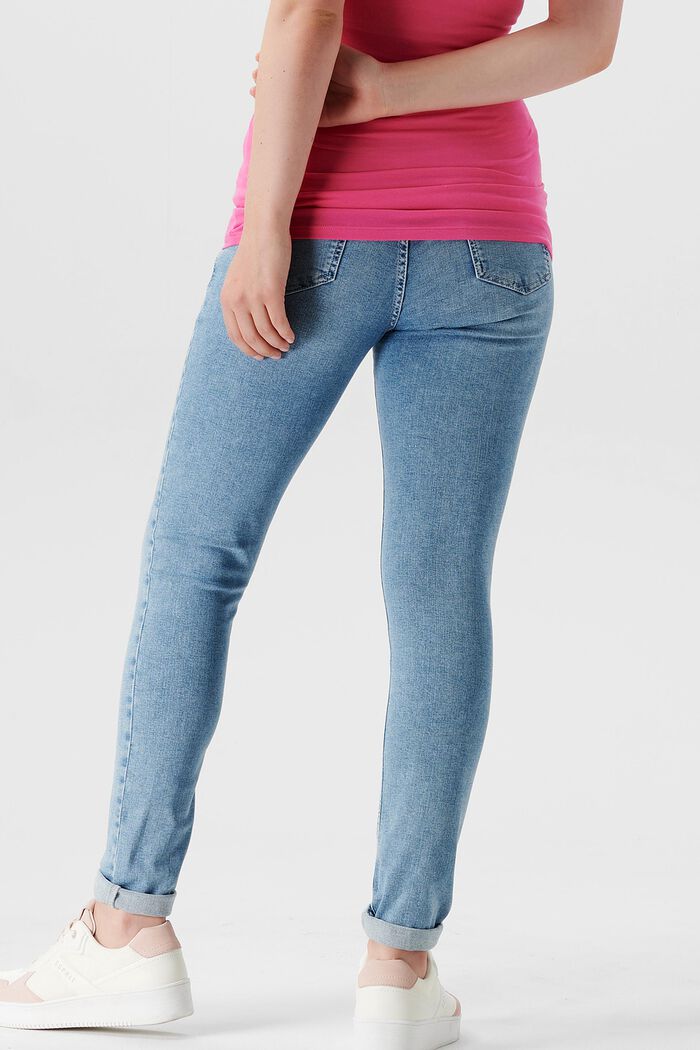 Schmal geschnittene Jeans mit Überbauchbund, LIGHT WASHED, detail image number 1