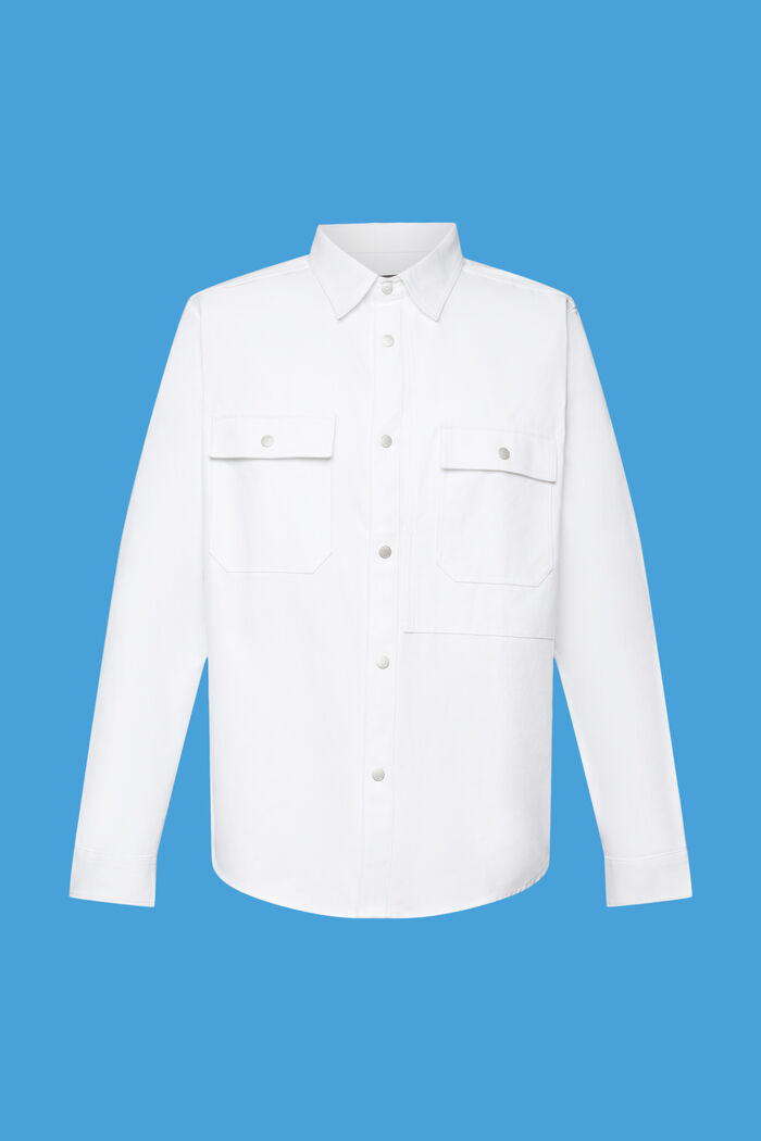 Twill-Overshirt, 100 % Baumwolle, WHITE, detail image number 5