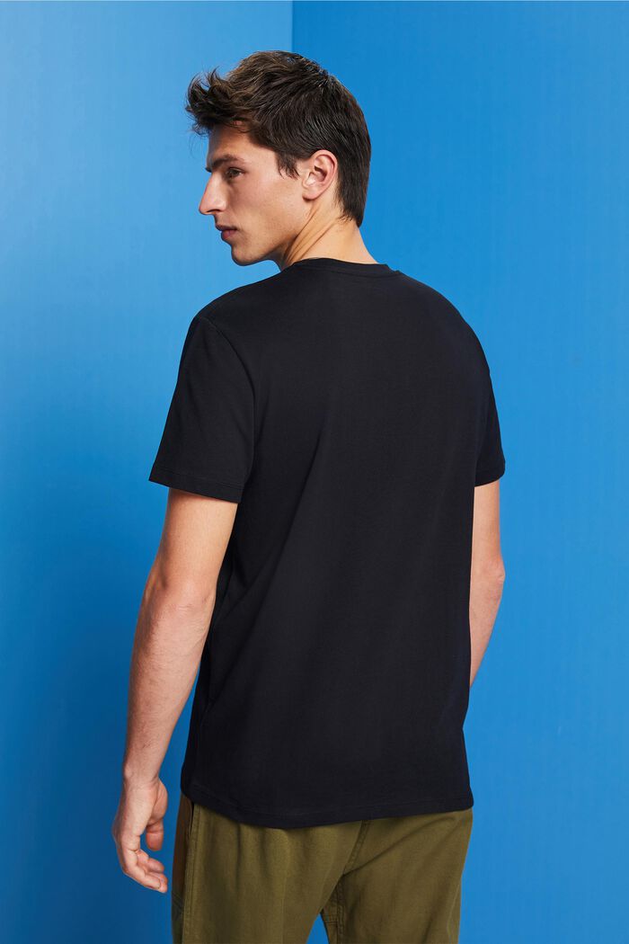 Jersey-T-Shirt mit Print , 100% Baumwolle, BLACK, detail image number 3