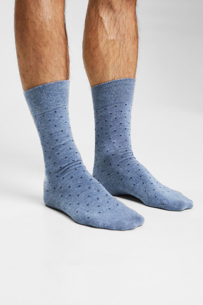 2er-Set Socken mit Pünktchenmuster, Bio-Baumwolle, GREY/BLUE, detail image number 2