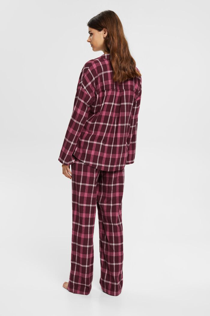 Pyjama-Set aus kariertem Flanell, BORDEAUX RED, detail image number 3