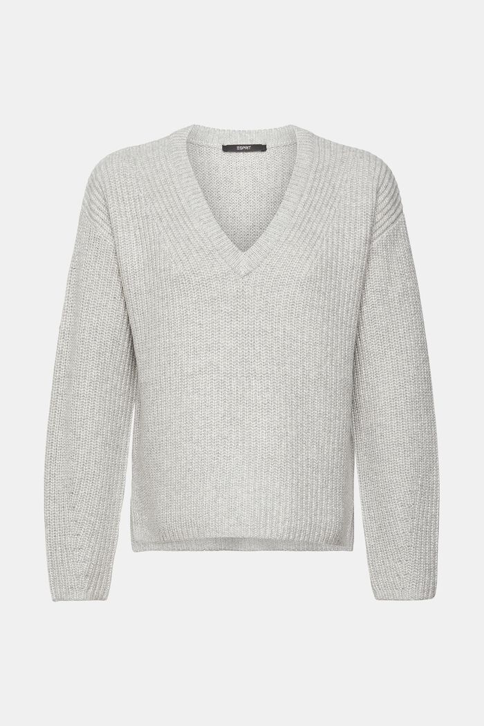 Gerippter Wollmix-Pullover, LIGHT GREY, detail image number 7