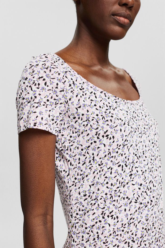 T-Shirt mit Musterprint, Bio-Baumwolle, DARK PINK, detail image number 2