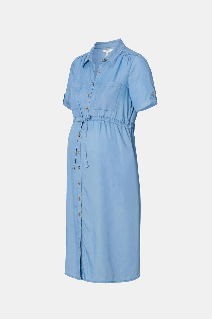 Aus TENCEL™: Kleid mit Knopfleiste, MEDIUM WASHED, detail image number 5