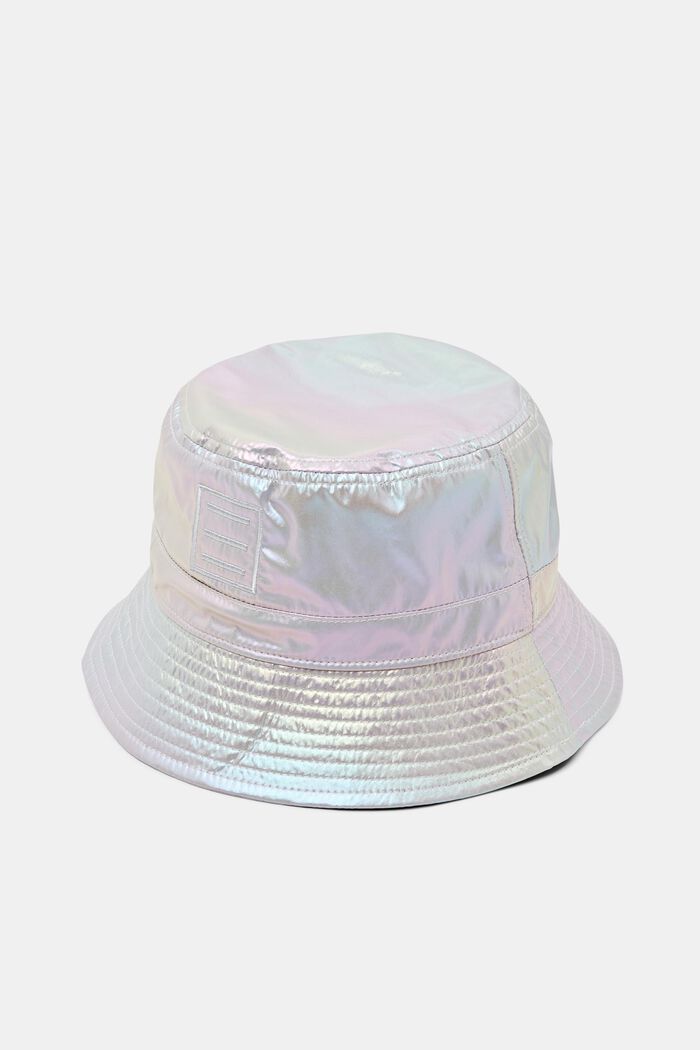Bucket Hat mit Logo in Metallic-Optik, SILVER, detail image number 0