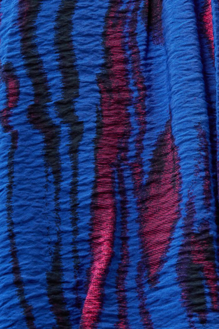 Wickelbluse in Crinkle-Optik mit Print, BRIGHT BLUE, detail image number 5