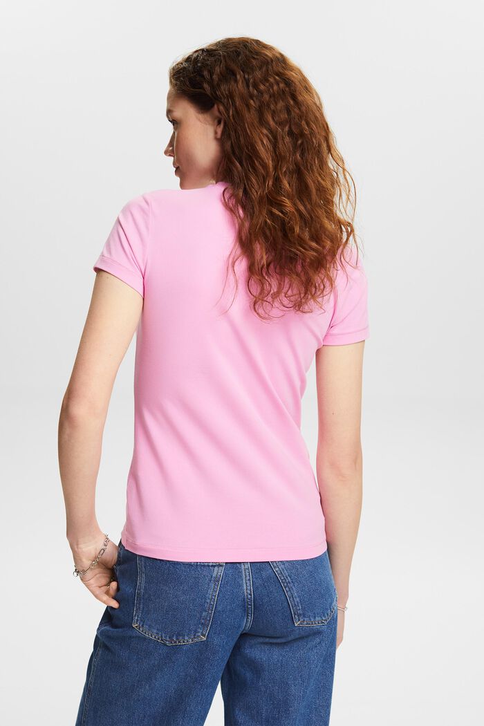 Jersey-T-Shirt mit V-Ausschnitt, PINK, detail image number 2