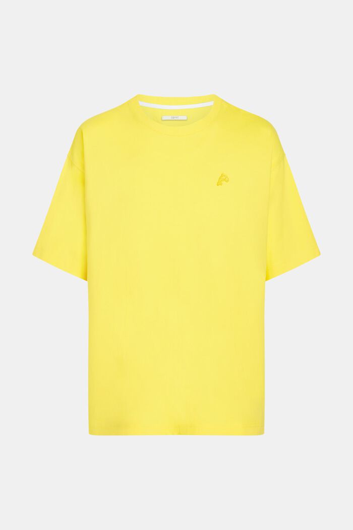 Relaxed Fit T-Shirt mit farbigem Dolphin-Batch, YELLOW, overview