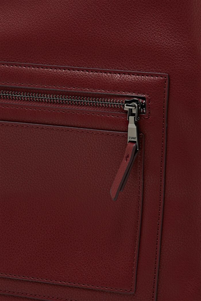 Hobo Bag in Leder-Optik, GARNET RED, detail image number 1