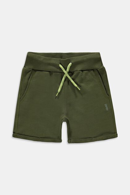 Sweat-Shorts aus 100% Baumwolle, OLIVE, overview