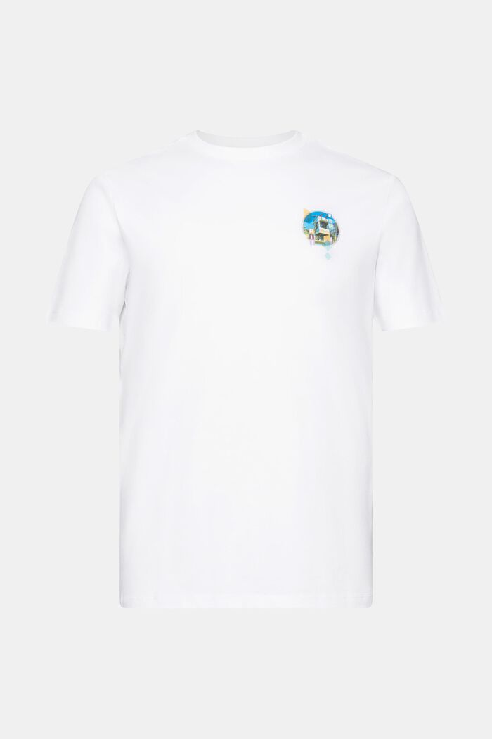Slim-Fit-Shirt aus Baumwolle mit kleinem Print, WHITE, detail image number 6