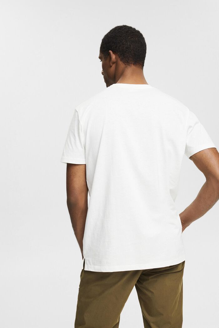 Mit Leinen: Jersey-T-Shirt mit Brusttasche, OFF WHITE, detail image number 3
