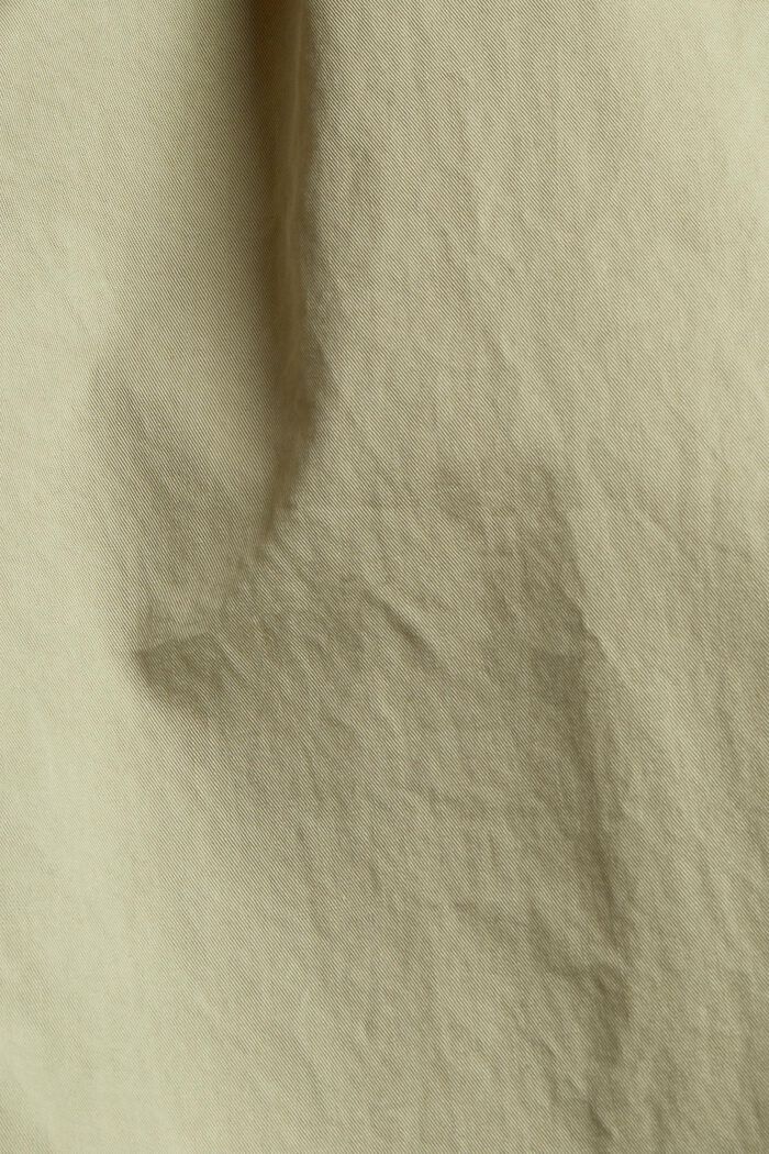 Cropped Hose mit Gummibund, 100% Baumwolle, LIGHT KHAKI, detail image number 4