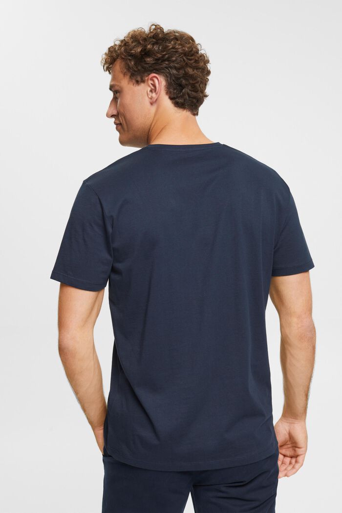 T-Shirt mit V-Ausschnitt aus nachhaltiger Baumwolle, NAVY, detail image number 3